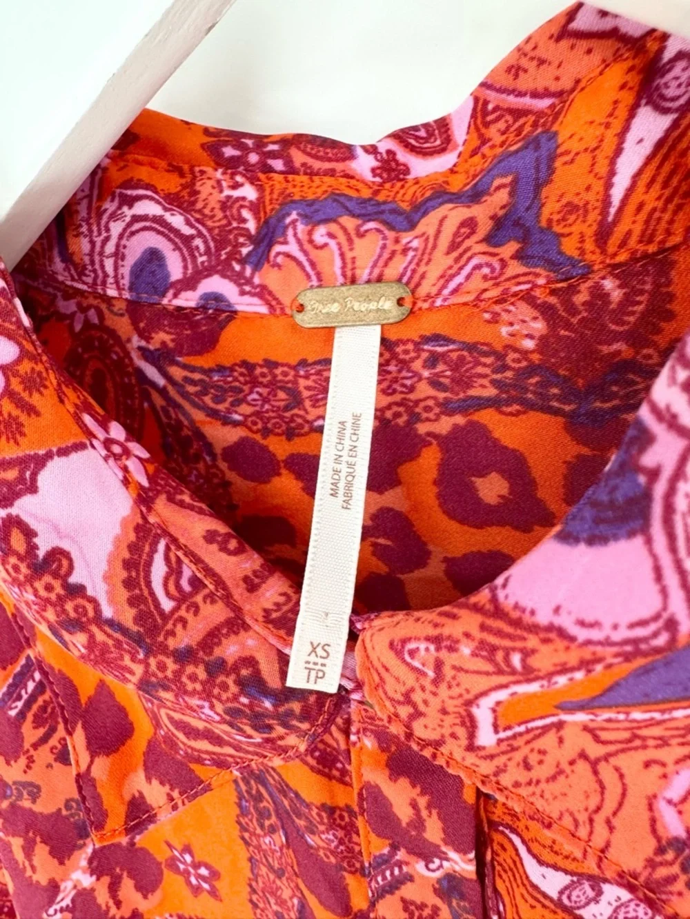 Free People Bianca Printed Blouse Top